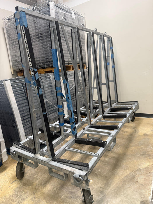 A-Frame Granite Slab/Glass Transport Rack on Wheels, Used