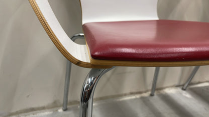 Office Armchairs White/Red Side Chair for Desk