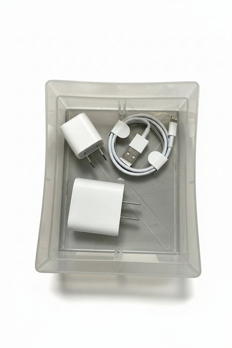 Bulk Lot of White USB to Lightning Chargers and Power Adapters