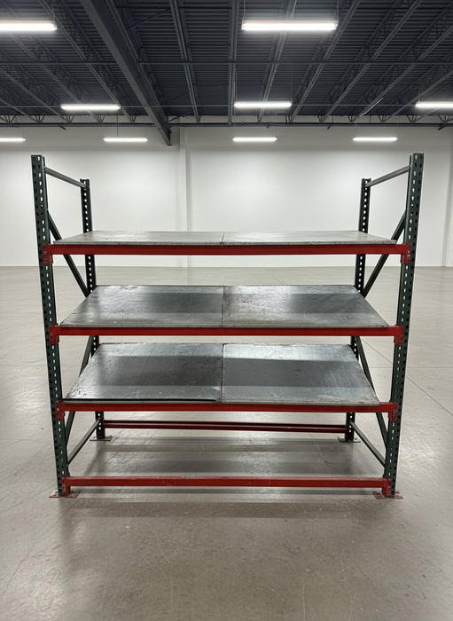 72"H x 24"D x 72"L Warehouse Industrial Medium Duty Teardrop Pallet Racks, Starter Unit, Used