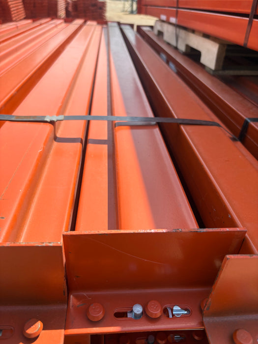 10ft (120") Tear Drop Pallet Rack Beams, Industrial Warehouses Heavy Duty Beams, USED