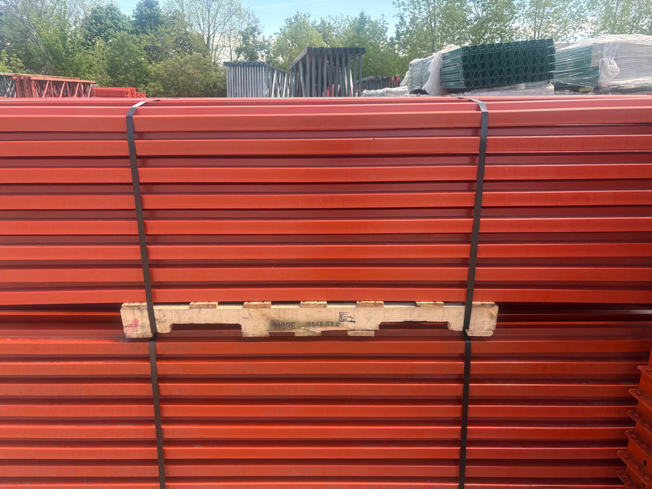 10ft (120") Tear Drop Pallet Rack Beams, Industrial Warehouses Heavy Duty Beams, USED