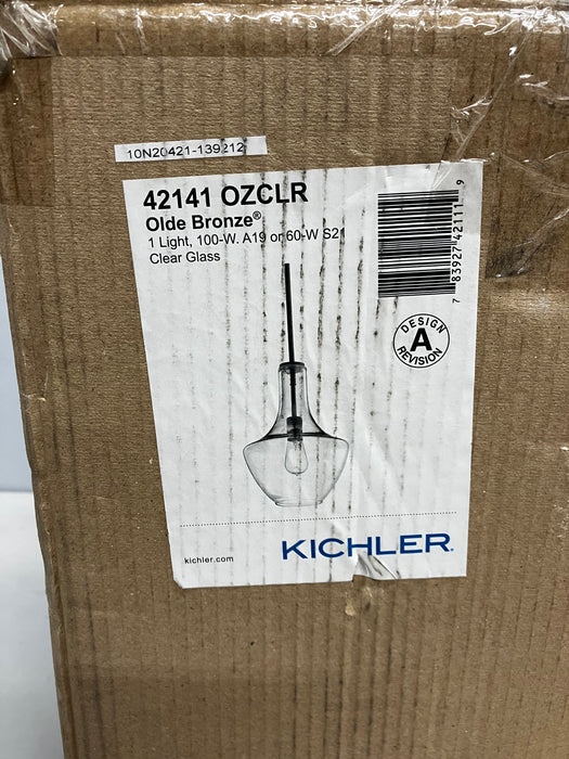 Kichler Everly Single Light 11" Wide Pendant with Clear Glass Shade, 42141 OZCLR