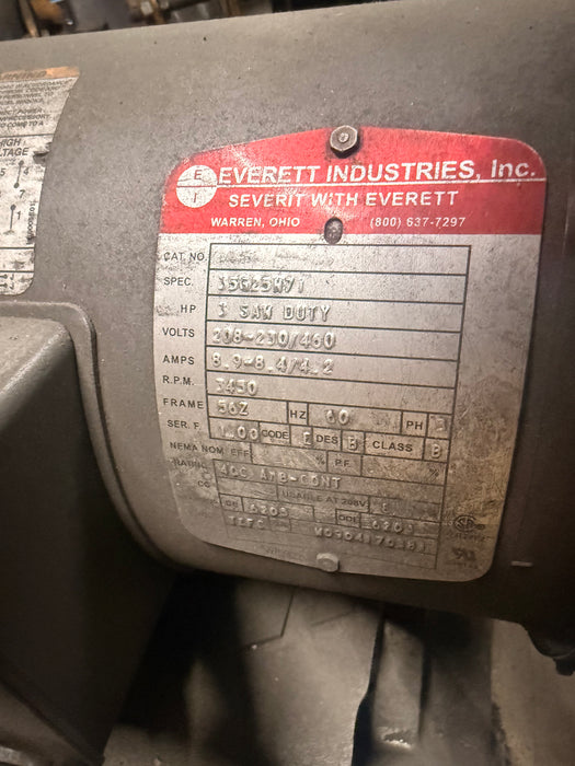 Everett Industries 10S Abrasive Cut Off Saw, 3HP, 230V, USED
