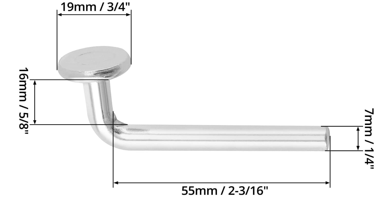 Pallet Rack Drop J-Pin, 7x55mm Accessory Shelving System, Heavy Duty J Bolt Safety Universal Pins