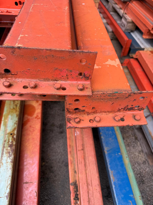 11ft (132") Length Tear Drop Pallet Rack Beams Industrial Warehouses Heavy Duty Beams USED