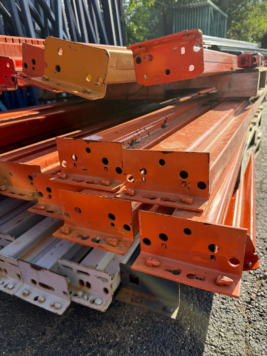 90" Tear Drop Pallet Rack Beams, Industrial Warehouses Heavy Duty Beams, USED