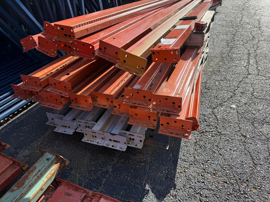 90" Tear Drop Pallet Rack Beams, Industrial Warehouses Heavy Duty Beams, USED