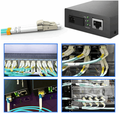 15M Fiber Patch Cable, 10G Gigabit Fiber Optic Cables with LC to LC Multimode OM3 Duplex 50/125 OFNP