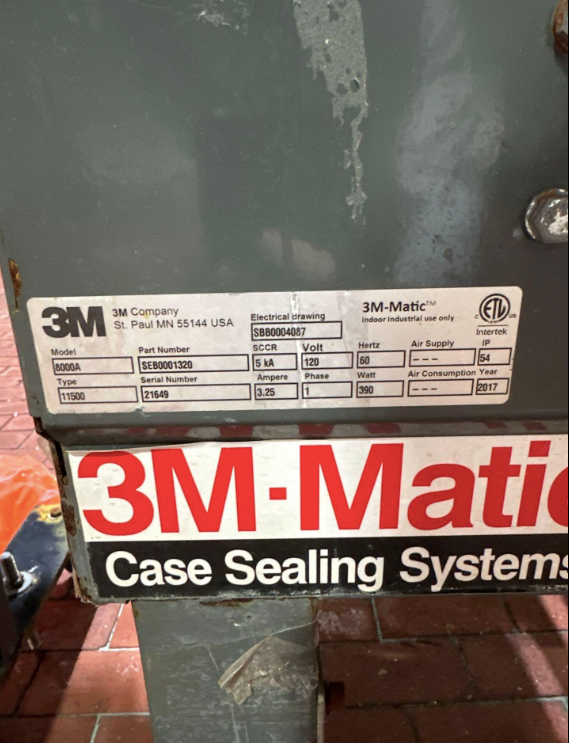 3M-Matic 8000A Case Sealer Side Belt, 2017