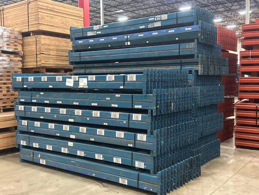 9ft (108" x 3.5") Length Tear Drop Pallet Rack Beams Industrial Warehouses Heavy Duty Beams USED