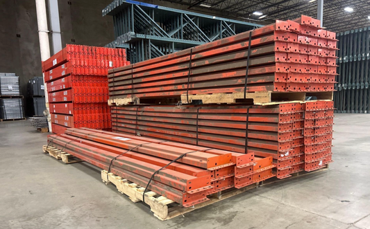 12ft (144" x 6") Length Tear Drop Pallet Rack Beams Industrial Warehouses Heavy Duty Beams GENTLY USED