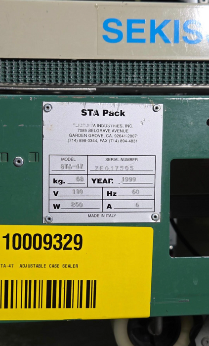 SEKISUI STA-47 Top/Bottom Case Sealer, Used