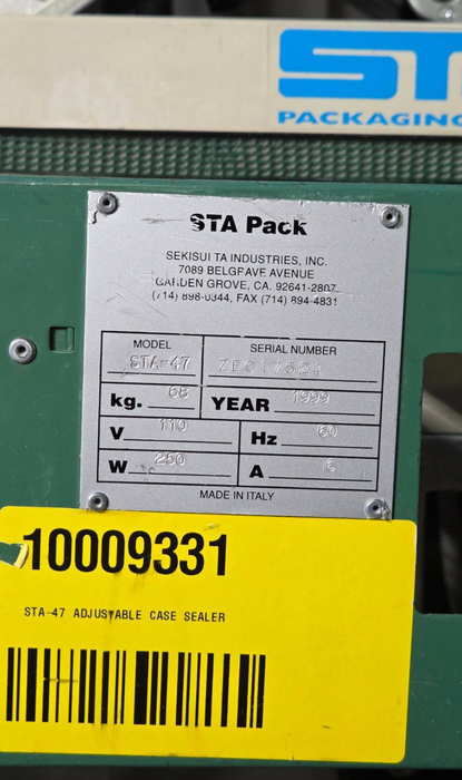 SEKISUI STA-47 Top/Bottom Case Sealer, Used