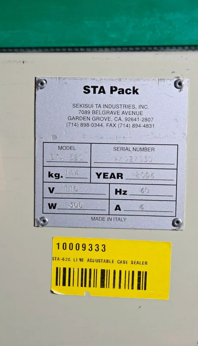 Sekisui STA520 Top/Bottom Tape Case Sealer Packaging Machine, Used