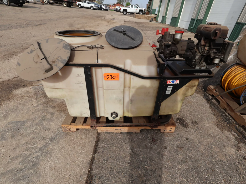 200-Gal. Lesco Poly Tank, with Kawasaki 5-HP Model FE-170 Gas Engine
