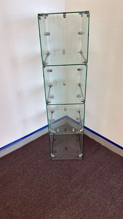 Glass Retail Display Cubes Shelving Modular Store Fixture Display Case Stackable Units