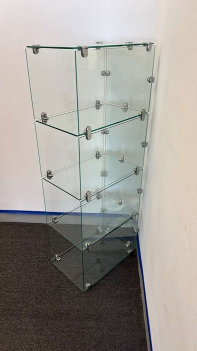 Glass Retail Display Cubes Shelving Modular Store Fixture Display Case Stackable Units