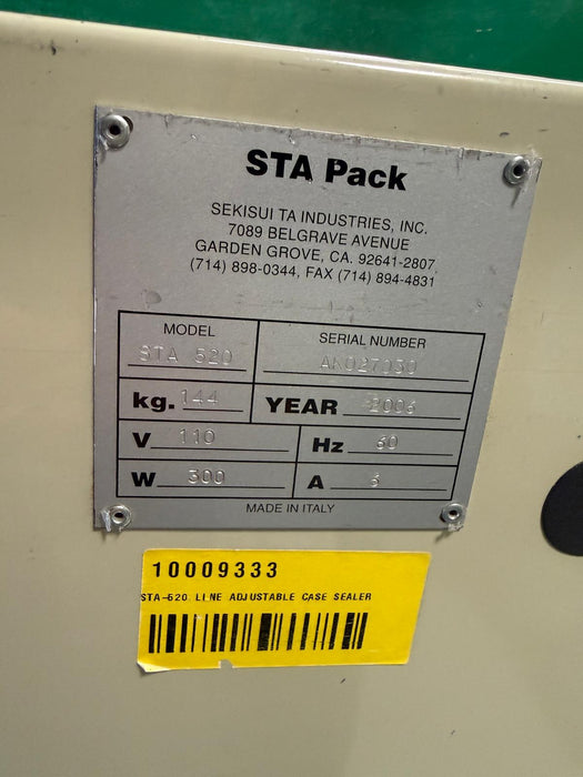 Sekisui STA520 Top/Bottom Tape Case Sealer Packaging Machine, Used
