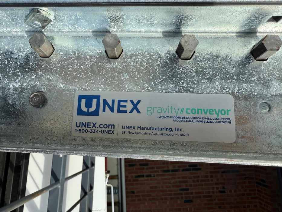 UNEX® 17.5"W Gravity Roller Conveyor, 4ft Length for Gravity Flow Pallet Racking, Used