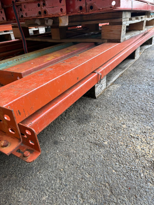 12ft (144" x 6") Length Tear Drop Pallet Rack Beams Industrial Warehouses Heavy Duty Beams, Used