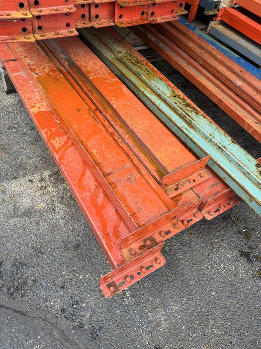 12ft (144" x 6") Length Tear Drop Pallet Rack Beams Industrial Warehouses Heavy Duty Beams, Used