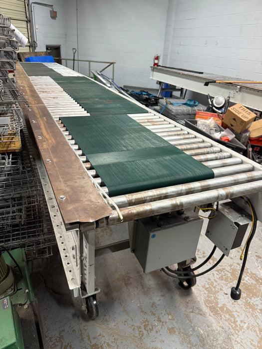 Roach Conveyor 20ft Length x 39in Wide Powered Motorized Roller Conveyor, Pre-Owned