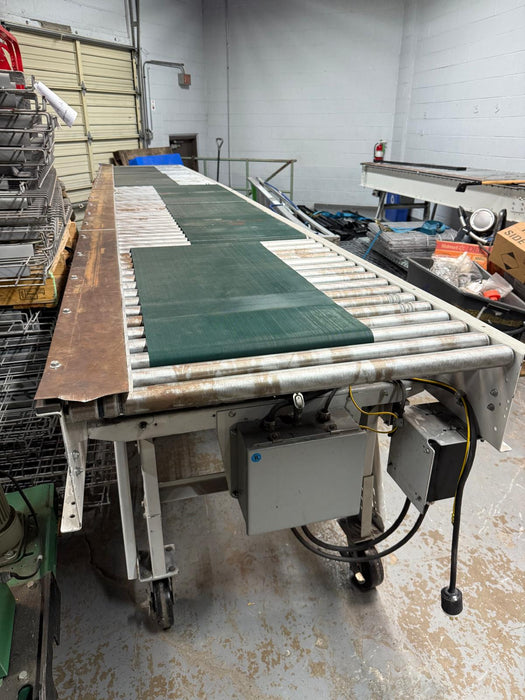 Roach Conveyor 20ft Length x 39in Wide Powered Motorized Roller Conveyor, Pre-Owned