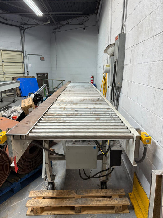 Roach Conveyor 20ft Length x 39in Wide Powered Motorized Roller Conveyor, Pre-Owned