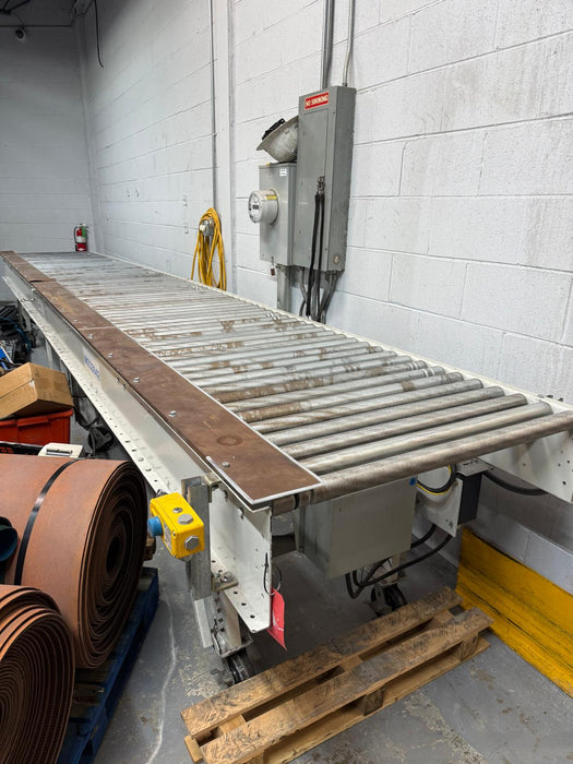 Roach Conveyor 20ft Length x 39in Wide Powered Motorized Roller Conveyor, Pre-Owned