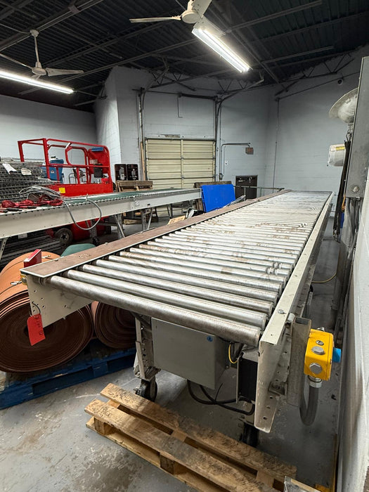 Roach Conveyor 20ft Length x 39in Wide Powered Motorized Roller Conveyor, Pre-Owned