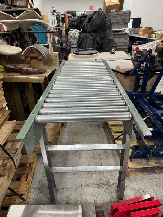 Heavy Duty Gravity Roller Conveyor With H Stand Legs, 67.75" x 24"