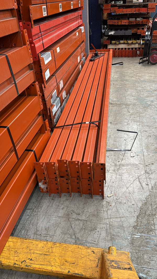 12ft (144") Length Structural Pallet Rack Beams Industrial Warehouses Heavy Duty Beams, USED