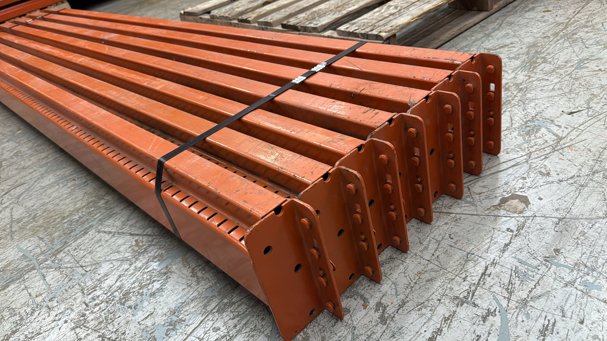 8ft (96") Tear Drop Pallet Rack Beams, Industrial Warehouses Heavy Duty Beams, USED