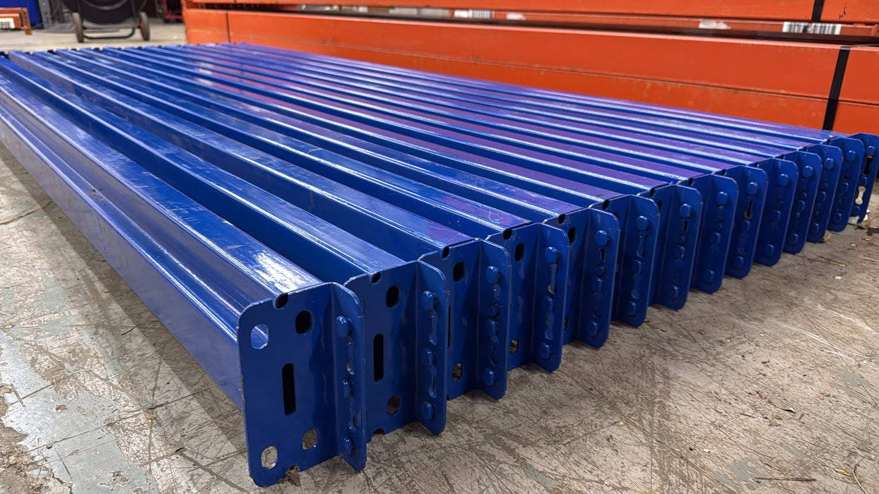 8ft (96") Tear Drop Pallet Rack Beams, Industrial Warehouses Heavy Duty Beams, USED