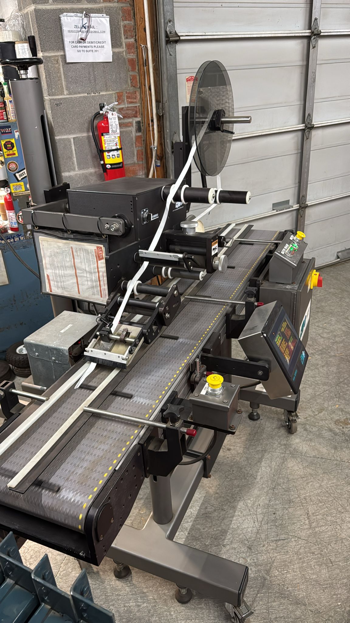 CTM 360A Labeling Applicator Systems, High Speed Label Applicator, Includes Integrated Conveyor Line, Used