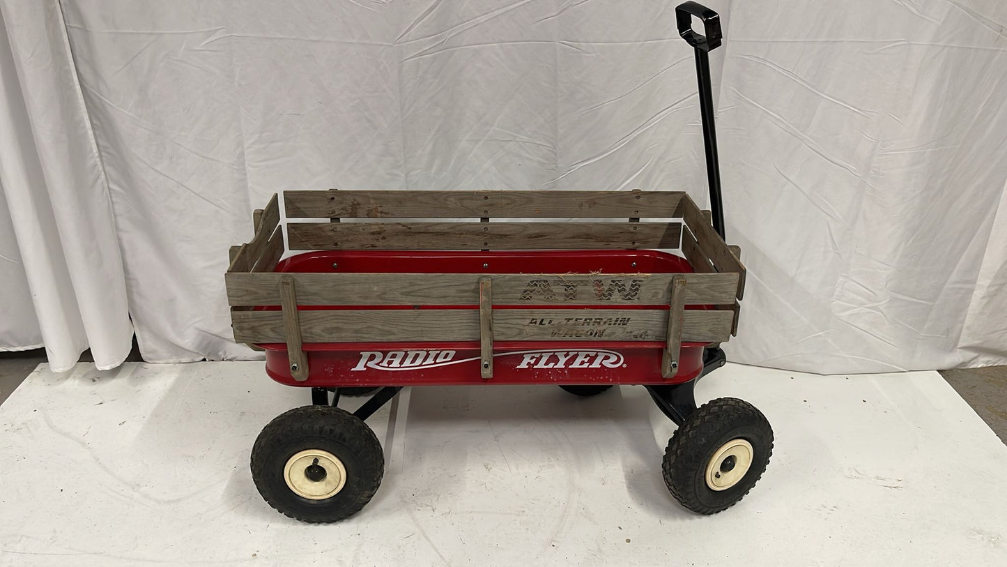 Radio Flyer Original All Terrain Steel and Wood Red Wagon