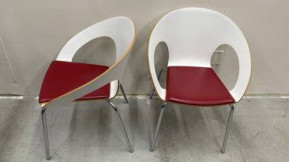 Office Armchairs White/Red Side Chair for Desk