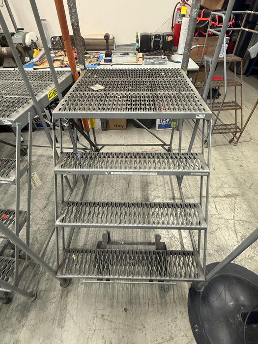 Uline 4-Step Mobile Safety Work Platform Rolling Ladder, 800lbs CAPACITY, Used