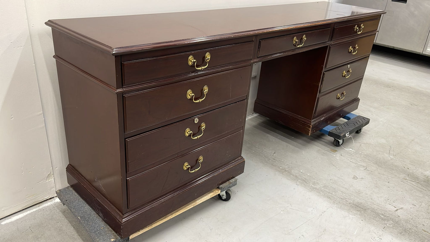 Credenza Desk Kittinger Georgian Collection Vintage Computer Desk Credenza & Lateral File Mahogany 85.75" x 30.25" x 19.5"