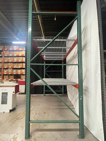 96"H x 102"W x 48"D - Warehouse Industrial Teardrop Pallet Rack Complete System - USED