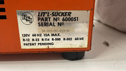 RSI LIT’L-SUCKER Refrigerant Recovery System Machine (FOR PARTS / NOT WORKING)