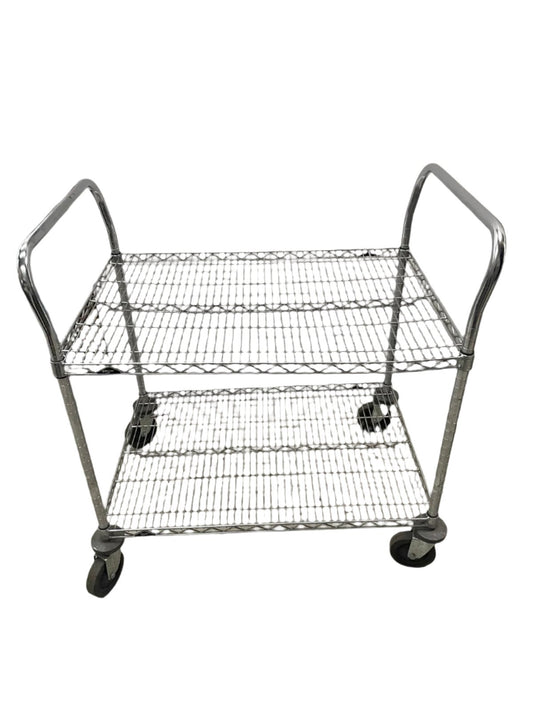 2-Shelf Rolling Wire Picking Utility Cart, 37.5"L x 24"W x 39"H , Adjustable Shelvings , Heavy Duty