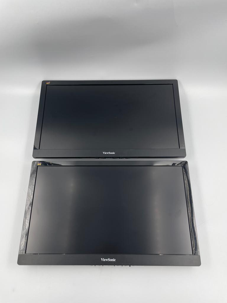 Dual VIEWSONIC VA2055Sm 20" Full HD LED Monitors, Black - Dual Monitor Setup