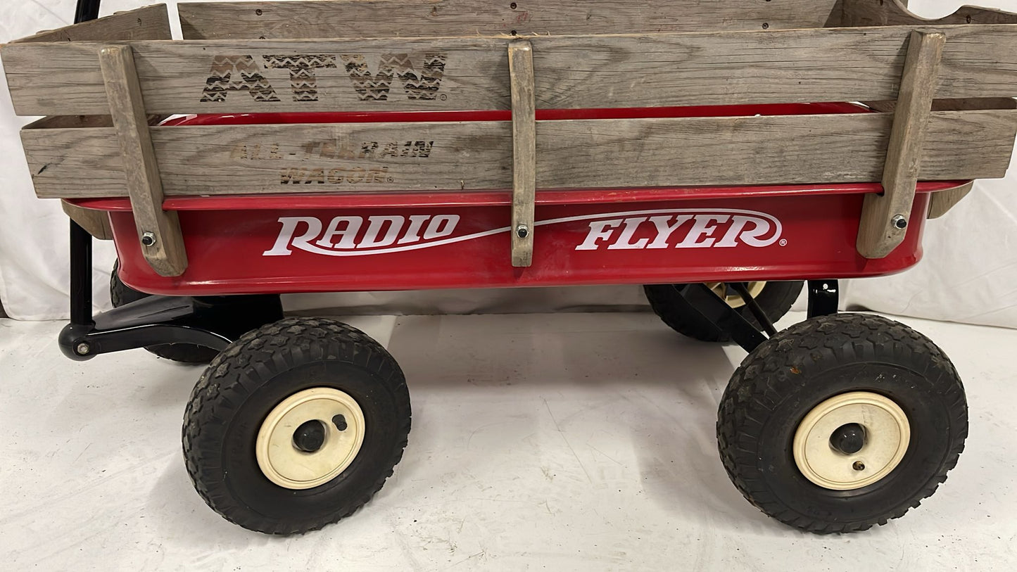 Radio Flyer Original All Terrain Steel and Wood Red Wagon