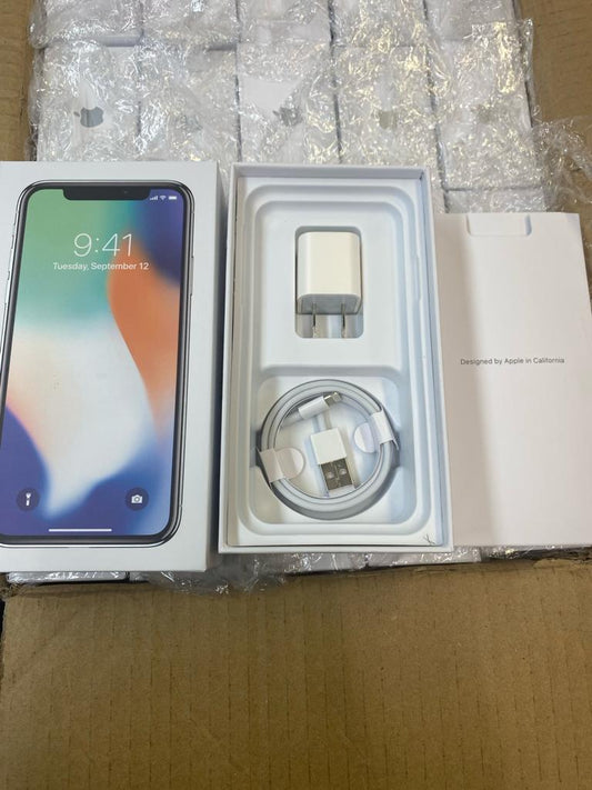 Replacement iPhone X SILVER Empty Retail Box & Accessories WHOLESALE DISCOUNTED BULK BOX