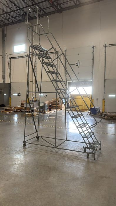 Uline 12-Step Mobile Safety Rolling Ladder, 450lbs CAPACITY, Like New