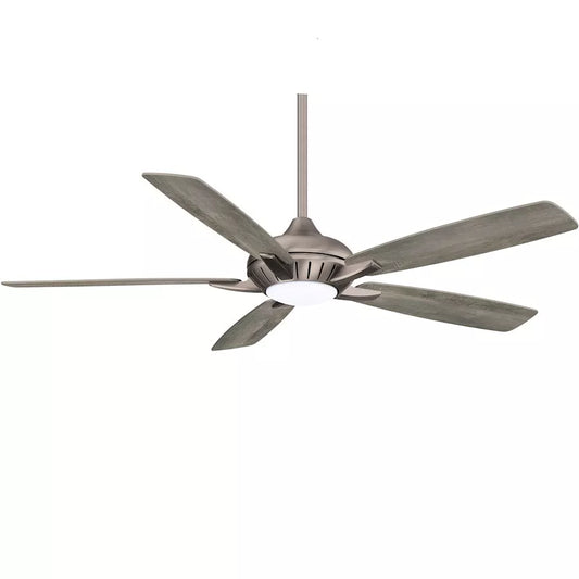 Dyno XL 60 in. Integrated LED Indoor Brushed Nickel Smart Ceiling Fan with Light Kit with Hand Held Remote Control