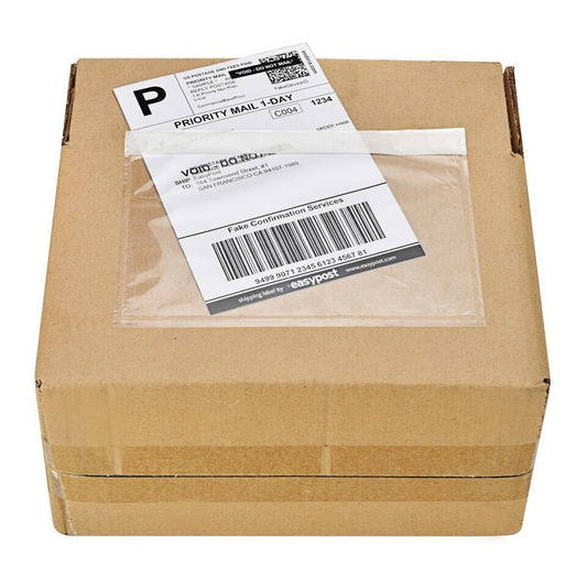 7.5'' x 5.5'' Packing List Pouches, Shipping Label Envelopes Clear Adhesive Top Loading Packing List - 1000 Packs
